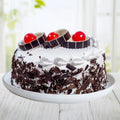 Black Forest Cake with Cream and Cherry.