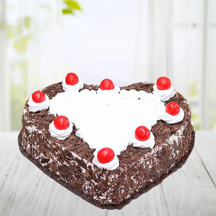 Heart Shaped Black Forest Cake