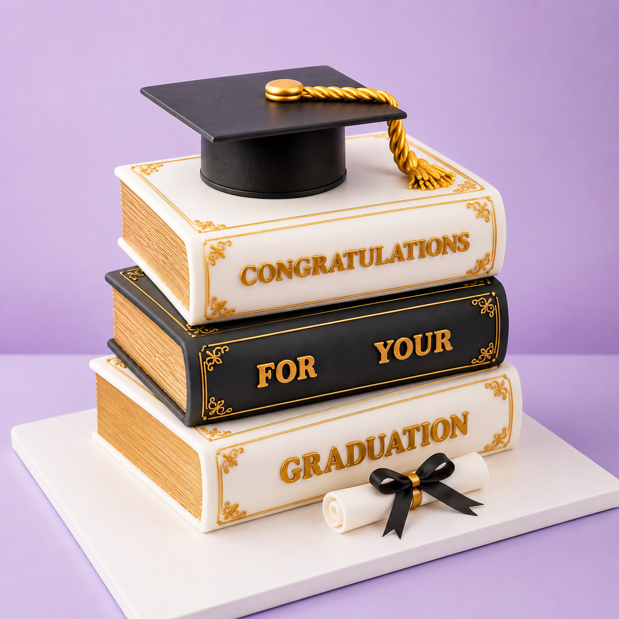 Bookish graduation cake