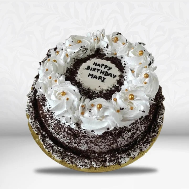 cocoa dusted black forest cake