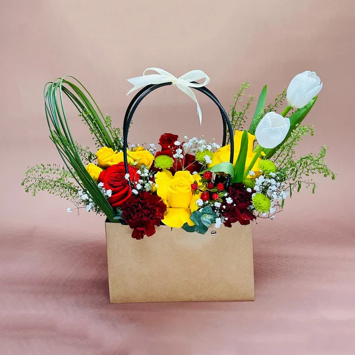 Alluring Mix Flowers in a Cute Bag