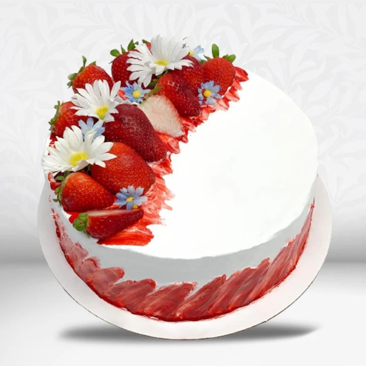 Alluring White strawberry cake