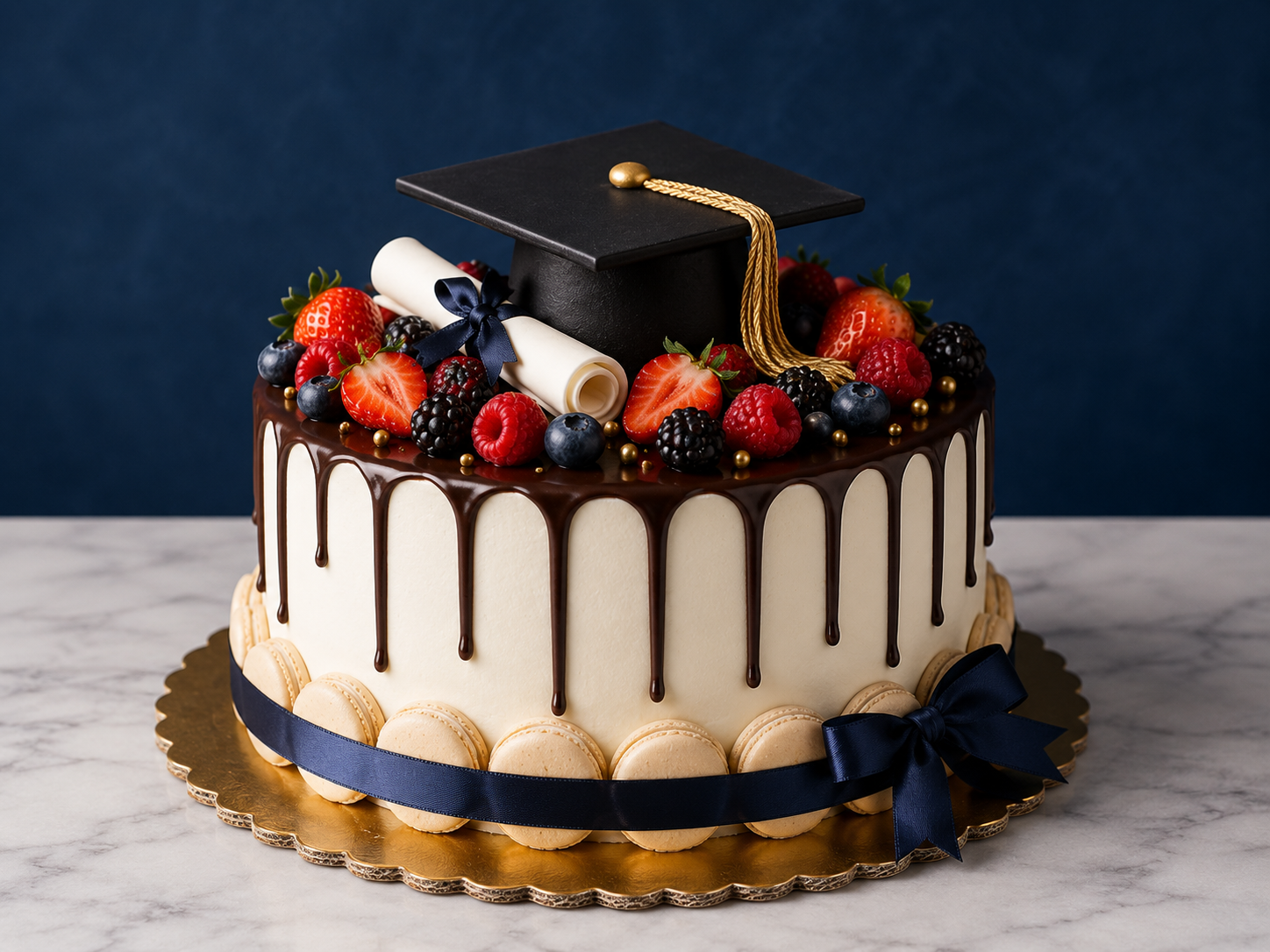 Fruit Loaded Graduation Day Cake