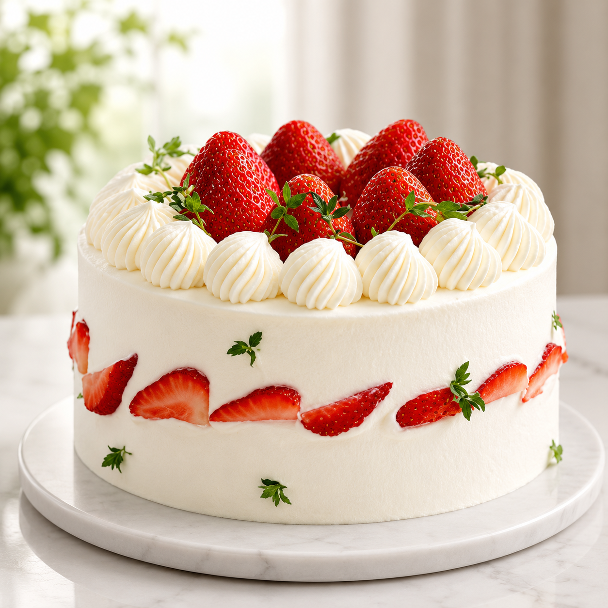 Enchantingly beautiful strawberry cake