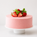 Luscious pink strawberry cake