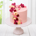 Lovely Pink Cake with Little Hearts