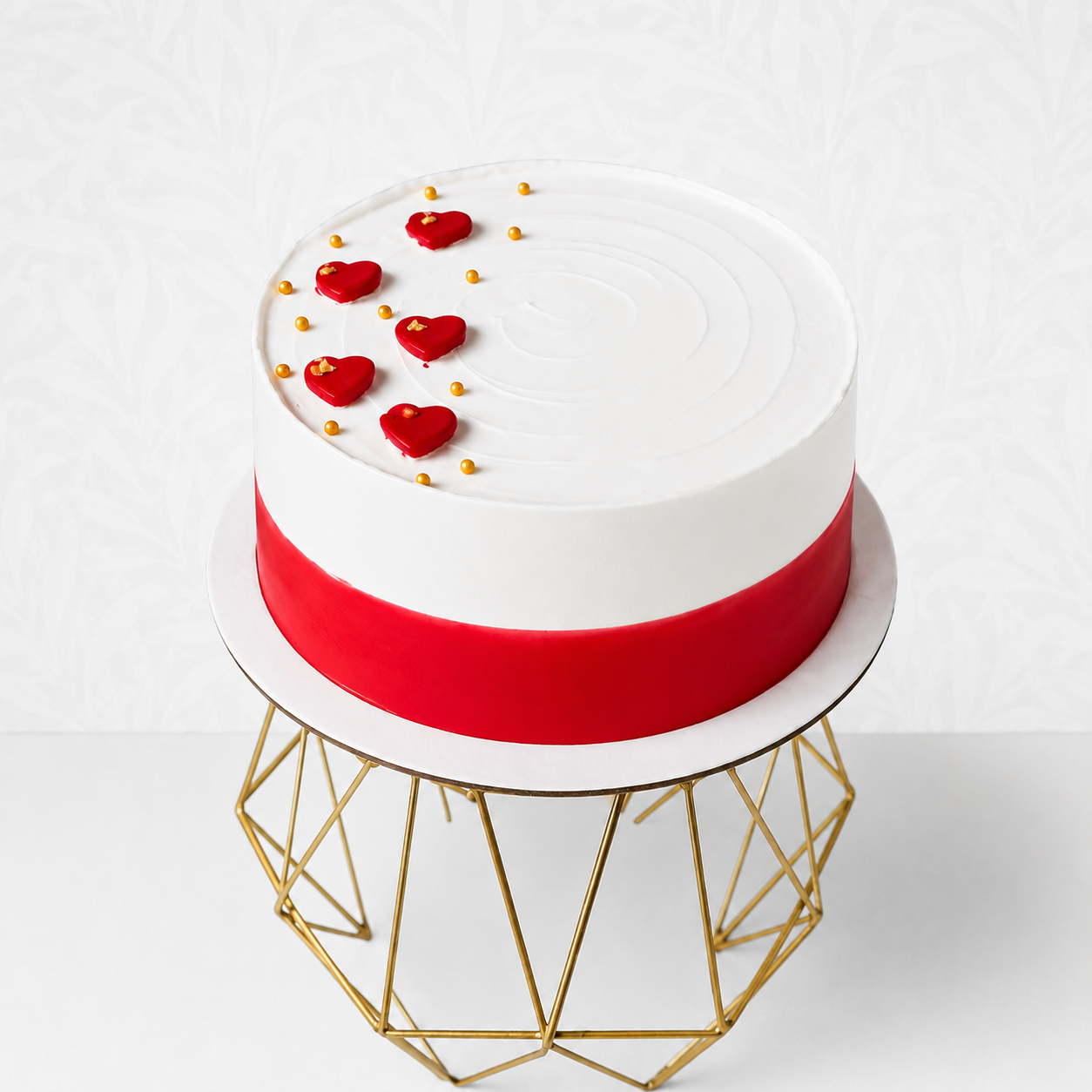 Simple ButterScotch cake with little Hearts