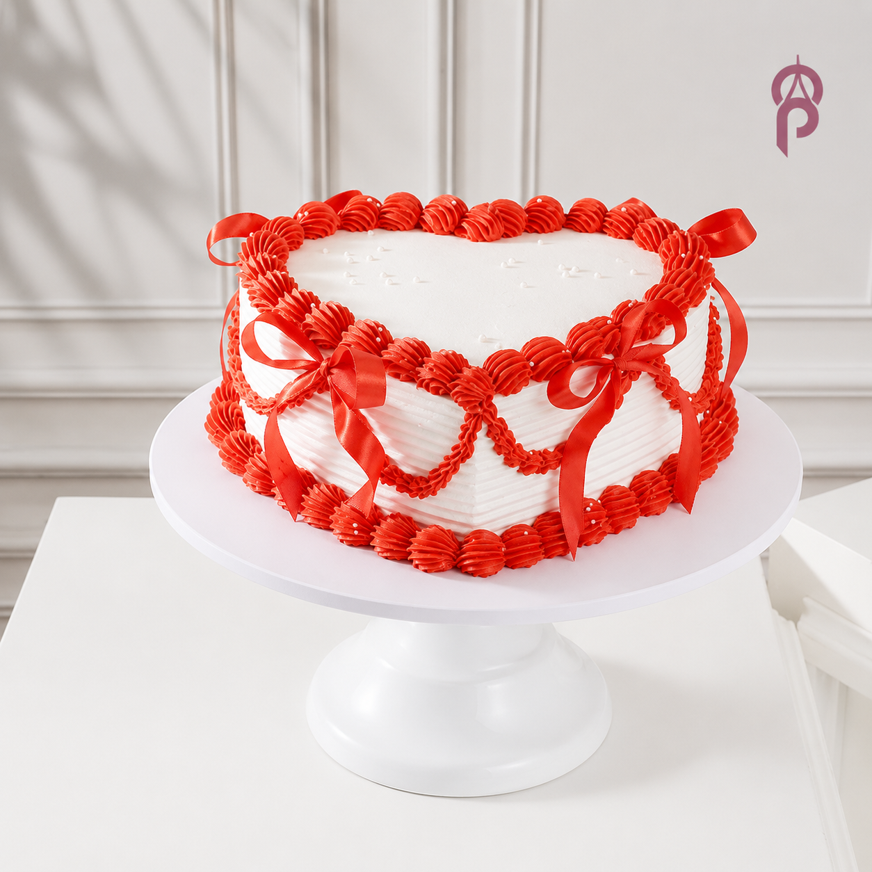 Heart Shape ribbon cake