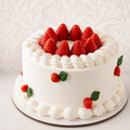 Elegant White strawberry cake