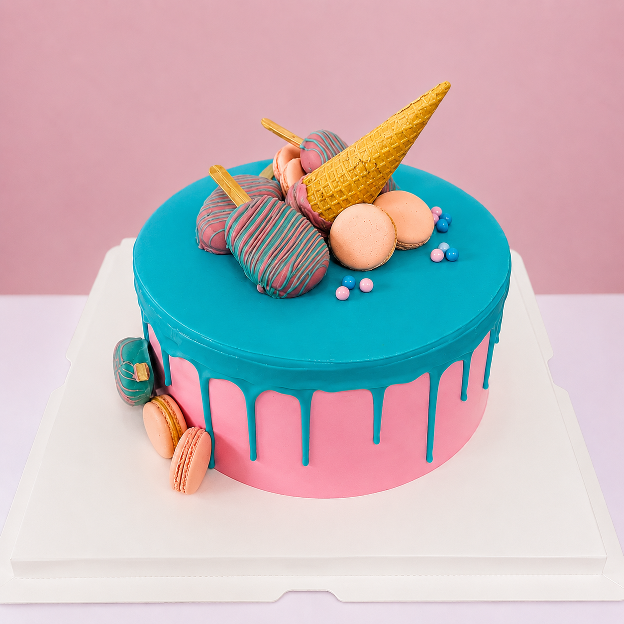 Flavoursome Pink & Blue Cake