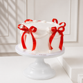 Luxe red Ribbon white Cake