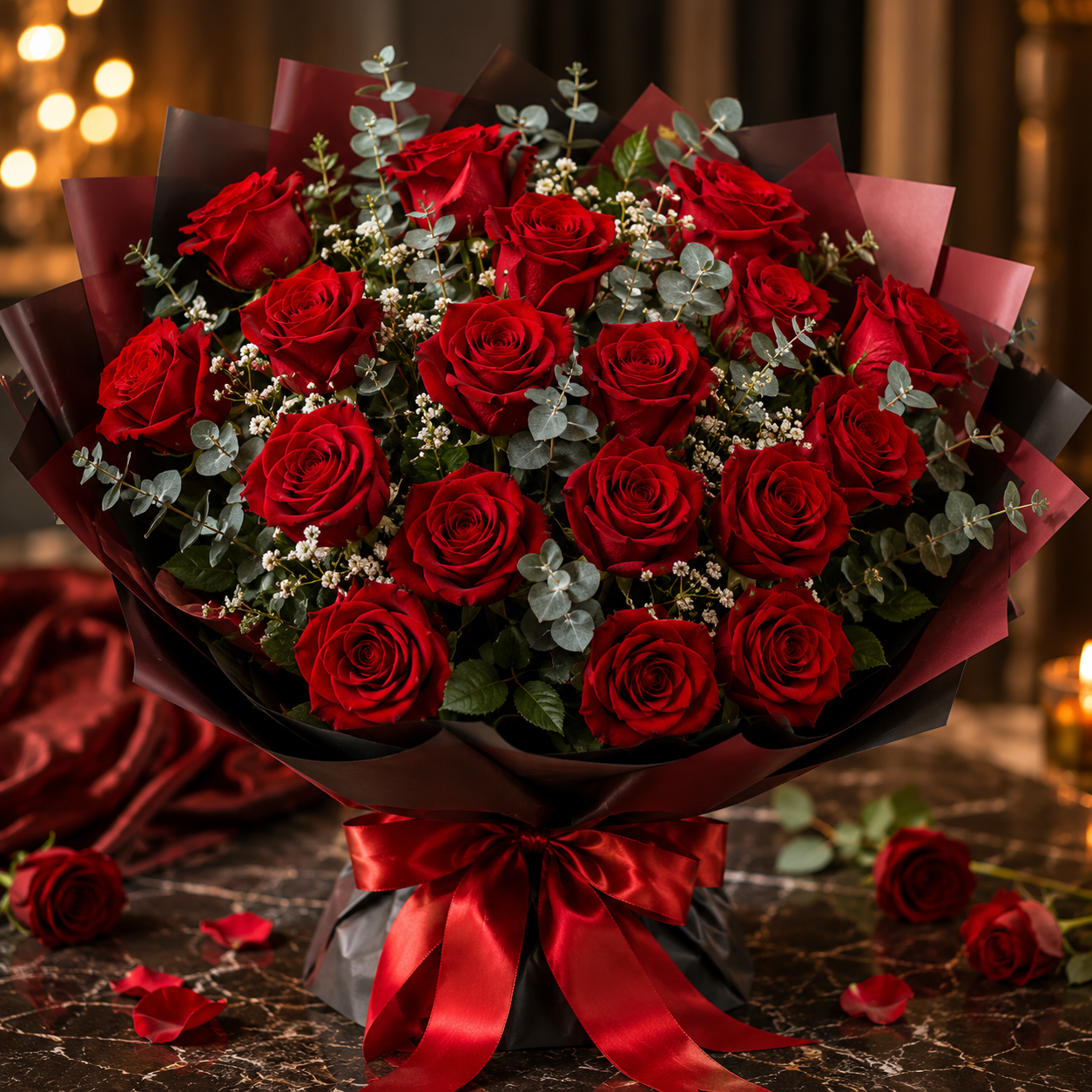 Bold beautiful Red rose bouquet