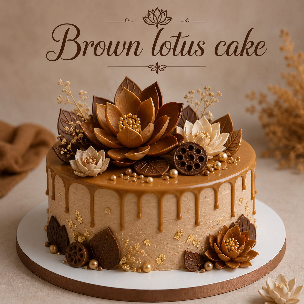 Brown lotus cake