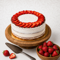 Heavenly strawberry cake with juicy strawberries