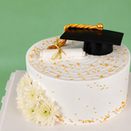 White Elegance Graduation Cake