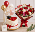 Heart Shaped & Red Rose Bouquet