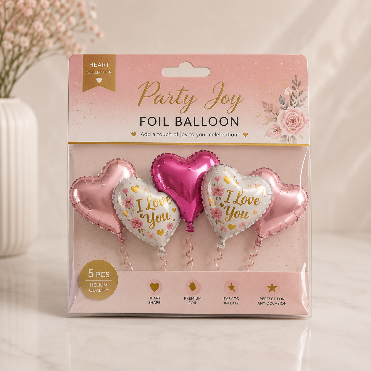 Hearts of Joy 5 pcs Balloon Set