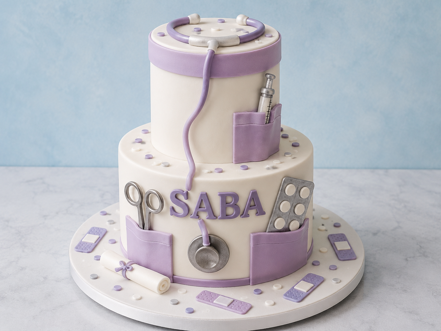 Medical Theme Graduation Day Cake