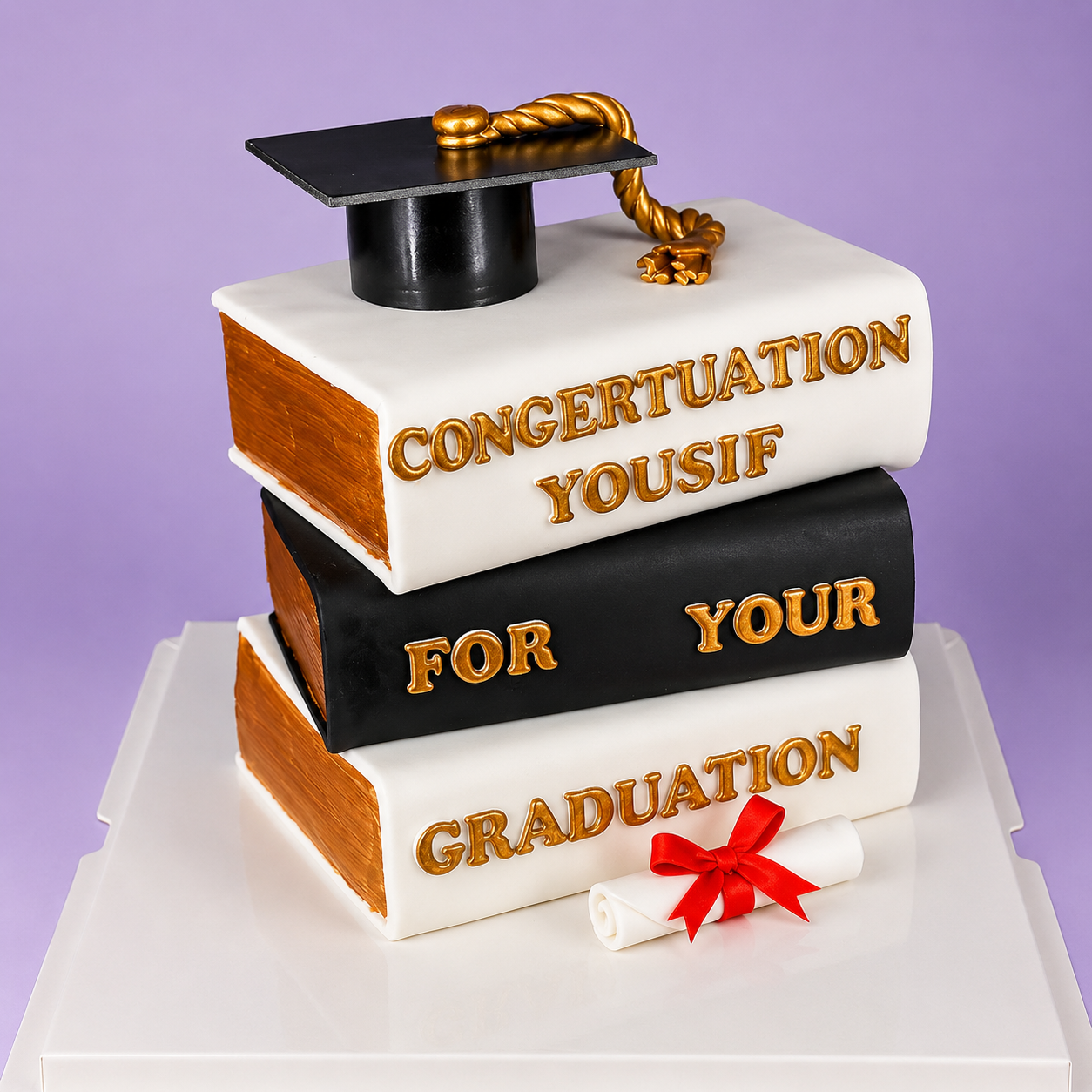 Bookish graduation cake