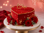 Red Little Heart Romance Cake