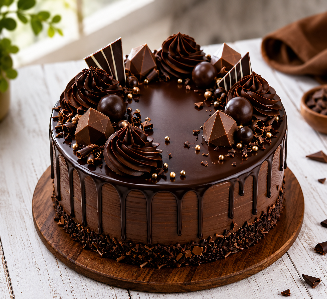 Chocolate Dripped Mouthwatering Pink Cake