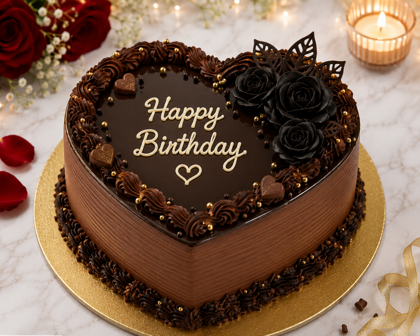 Heart Shaped Cute Birthday Cake