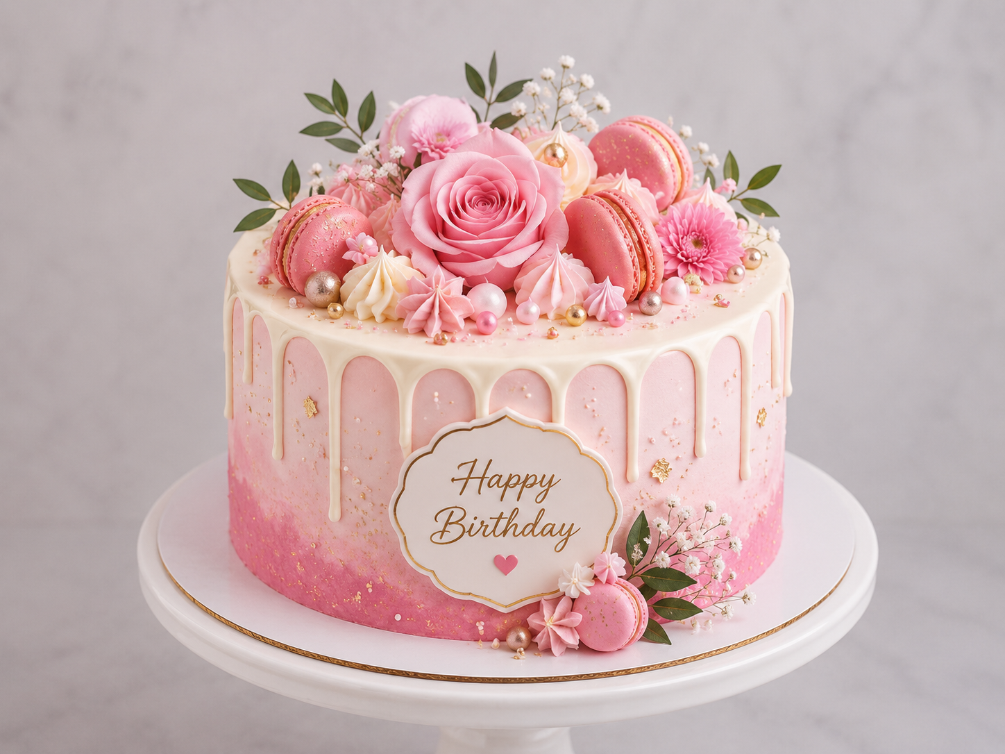 Tender Pink Macaron Cake